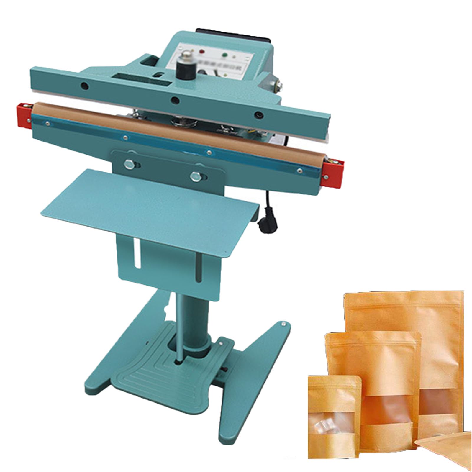 Máquina de sellado por impulso para papel de aluminio y bolsas de plástico, ancho de sellado de 8 mm, tiempo de calentamiento ajustable para calefacción de doble cara, ideal para uso doméstico y