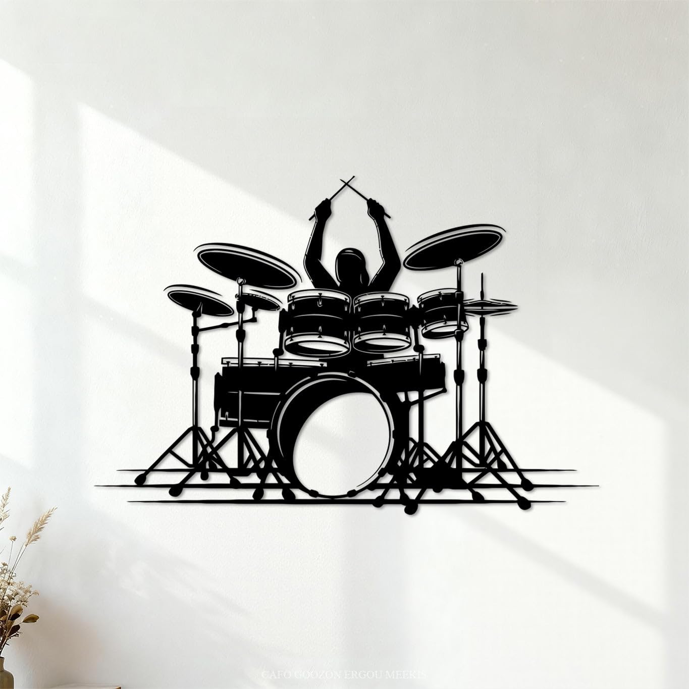 Vinyl Wall Decals Drummer Music Drum Musical Rock Pop 54.6x81.5cm Tattoo Culture Black