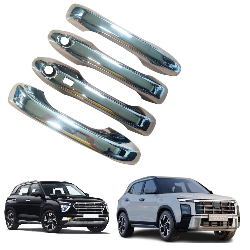 PRIOR Chrome Door Handle Cover/Catch Cover for Hyundai Creta 2020