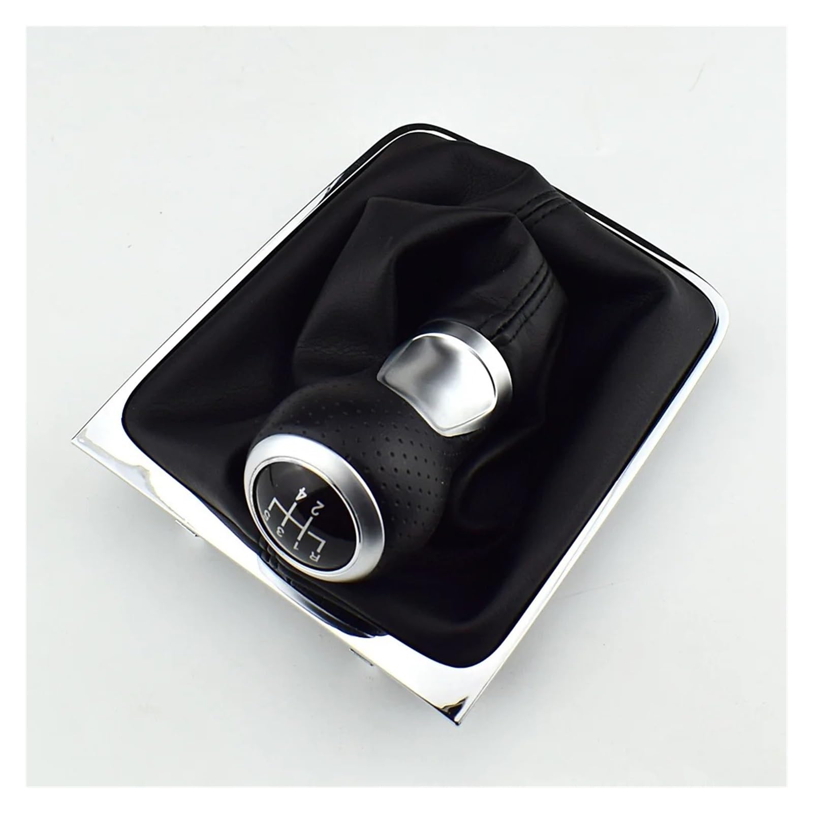 SAUANMNKTP Gearshift Knob for VW for Passat B6 5 6 Speed Gear Head Black Shift Knob Boot Gaiter(AD 5 Speed)