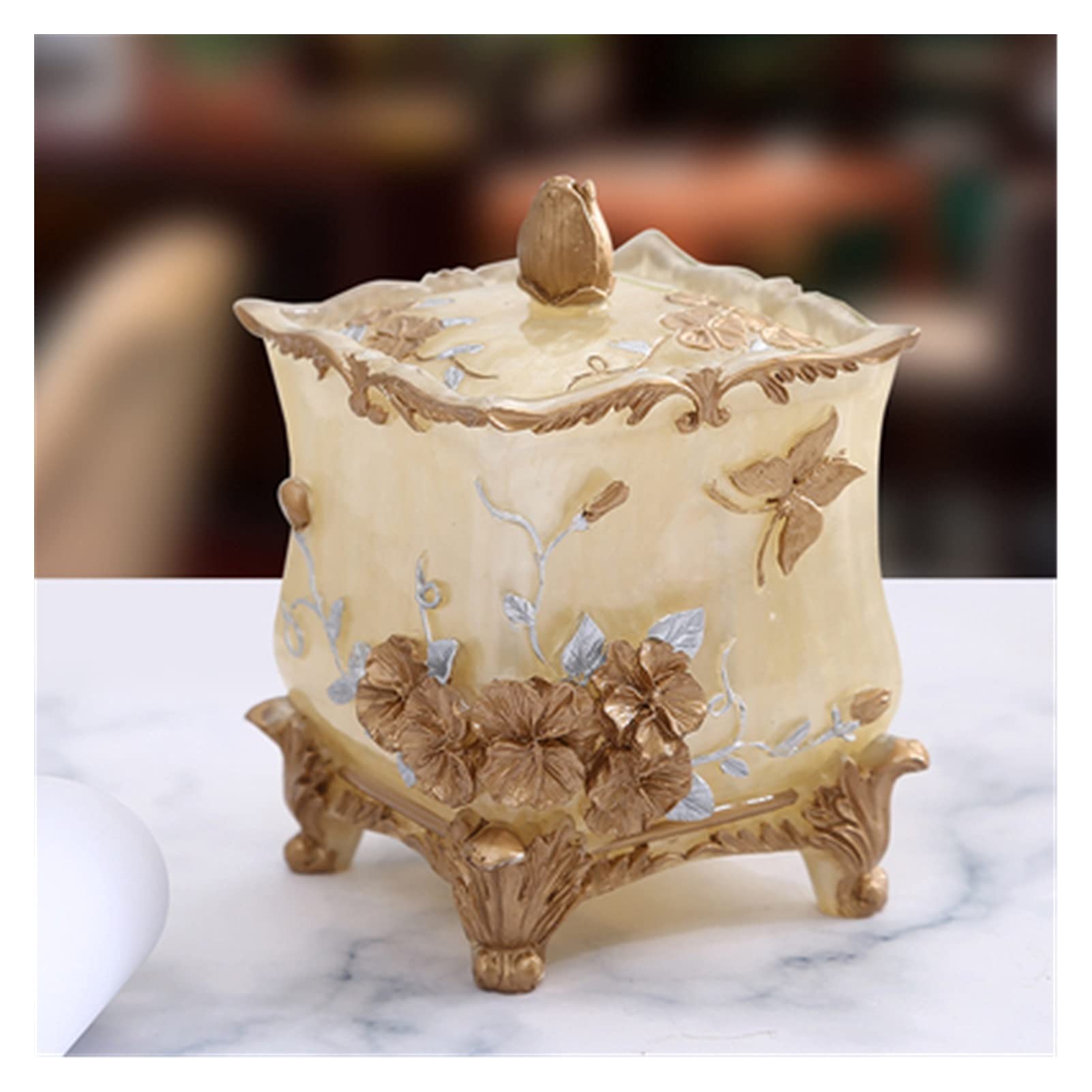 GHKsdgET toothpick holder, Resin Cotton Swab Household Toothpick Holder Cosmetic Sheet Storage Box Double Compart