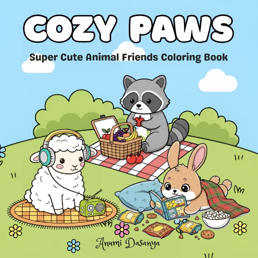 Cozy Paws: Super Cute Animal Friends with Easy, Relaxing Designs for Stress Relief, Calm, and Mindfulness