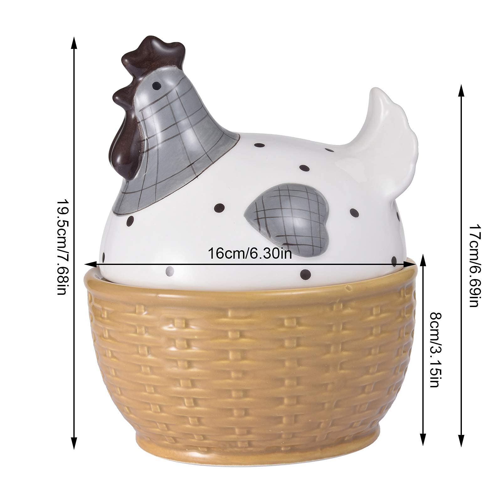 Black Egg Collection Basket Shelf Smeedijzeren mand, keramische kip verse eiermanden houders aanrecht, kippeneimanden voor verse eieren bevat 15 eieren