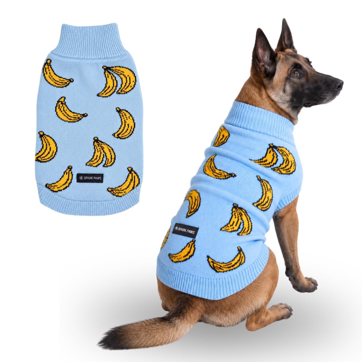 Spark Paws Knit Dog Sweater - Winter Dog Clothes, Small Medium Large