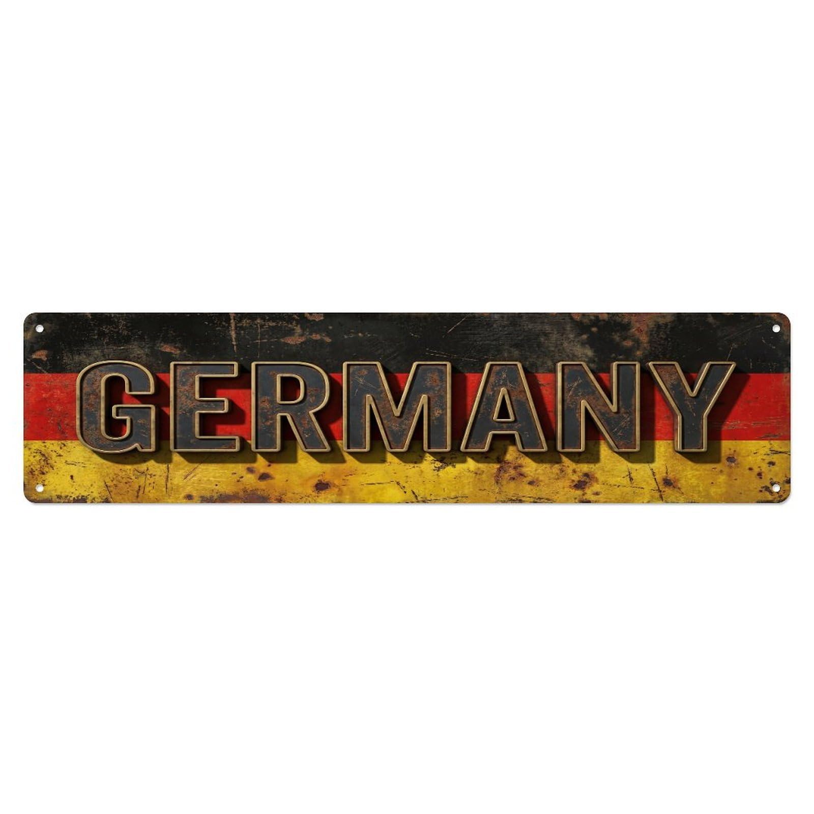 Fqcyn Style Metal Tin Sign Vintage Germany Flag Pattern