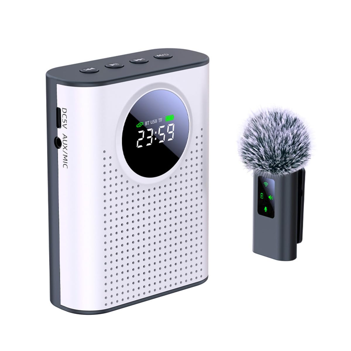 Amplificador De Voz Con Micrófono De Solapa Inalámbrico Magnético, Amplificador Portátil Con Micrófono Inalámbrico 2.4G