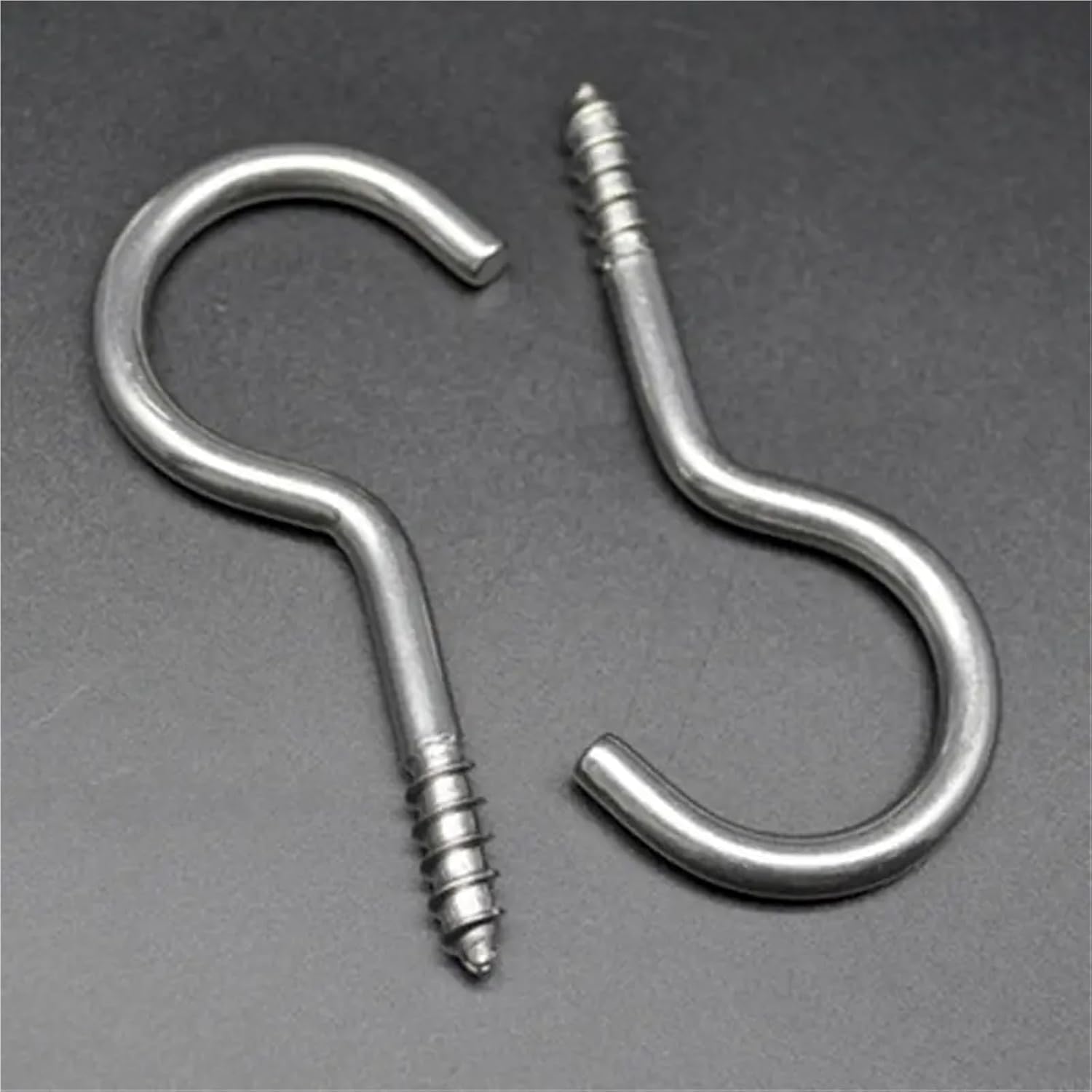Screw Hooks 50pcs Stainless Steel Sheep Eye Self Self Tapping Screw with Loop Hook Screw in Hooks Mouth Opening Screw for Hanging(M3x40)