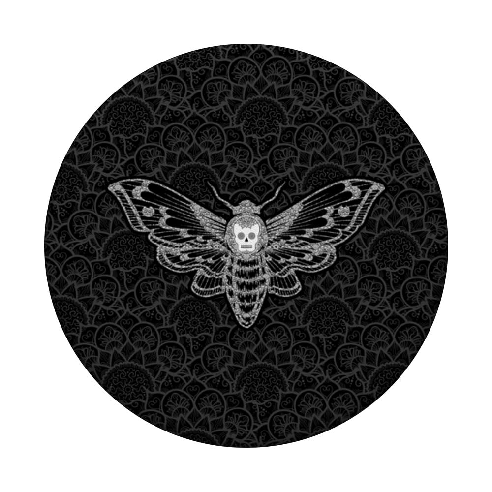 Goth Death Head Moth PopSockets PopGrip For MagSafe