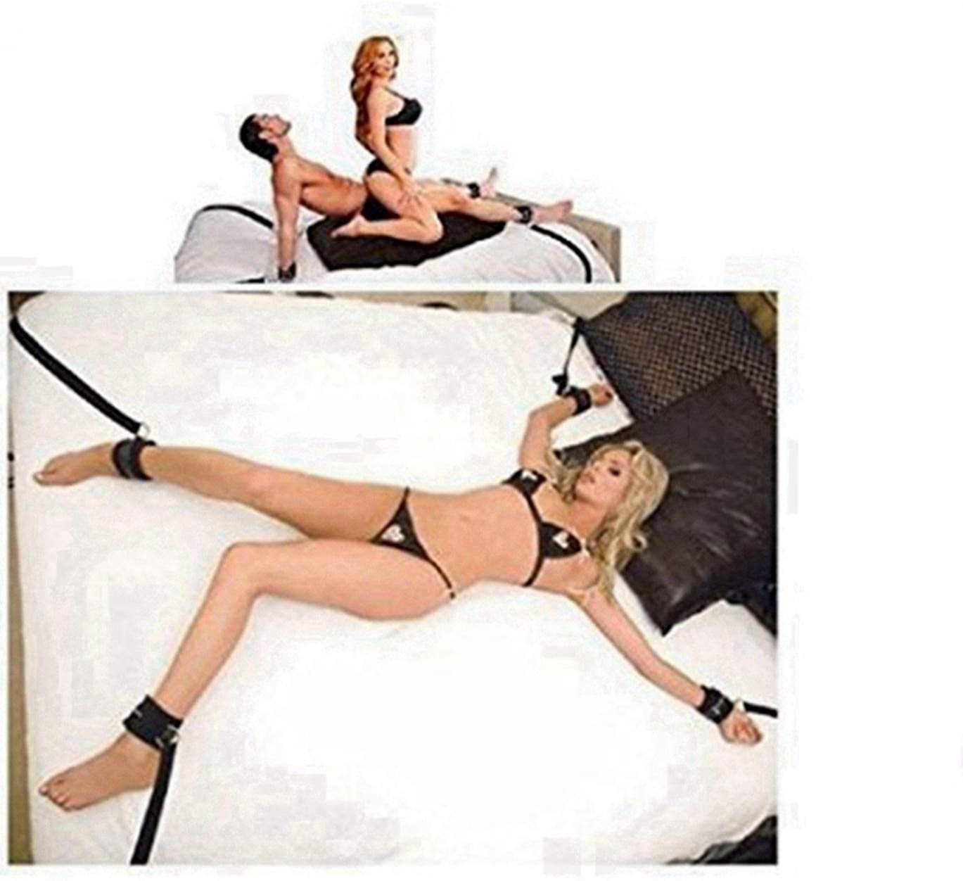 Kit d'accessoires de sport pour chambre à coucher en nylon avec bandeau pour les yeux （Noir）