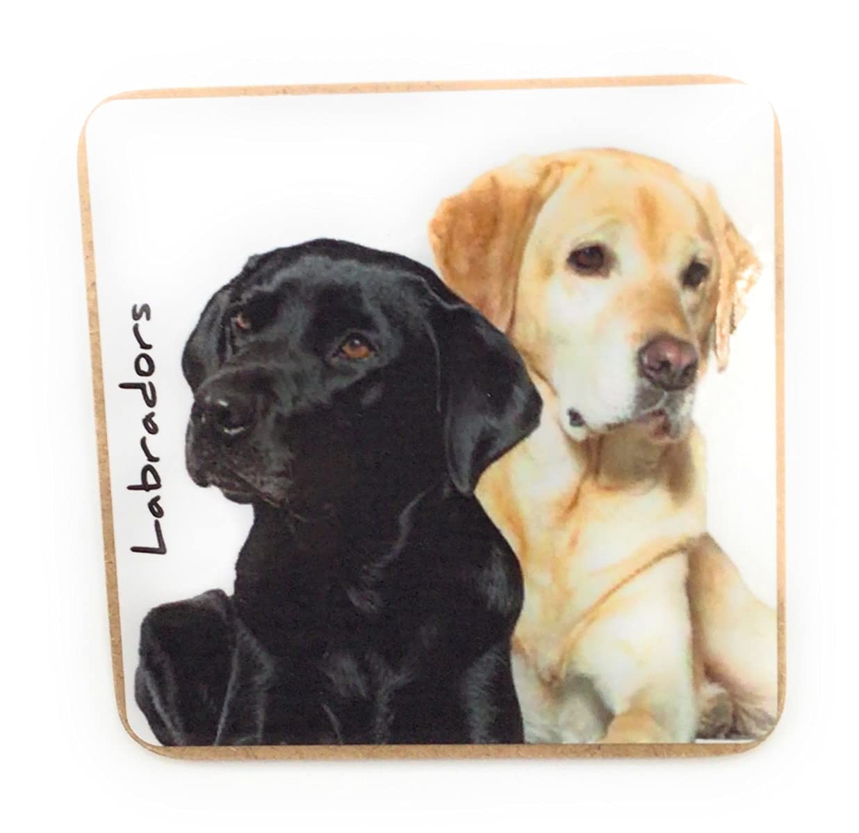Royal County Black And Yellow Labradors Dog Pet Coaster For Drinks, Coffee, Tea. 9.5 X 9.5 Cm. Birthday Present, Christmas Stocking Filler, Dog Dad/Mum Gift, Dog Lovers.