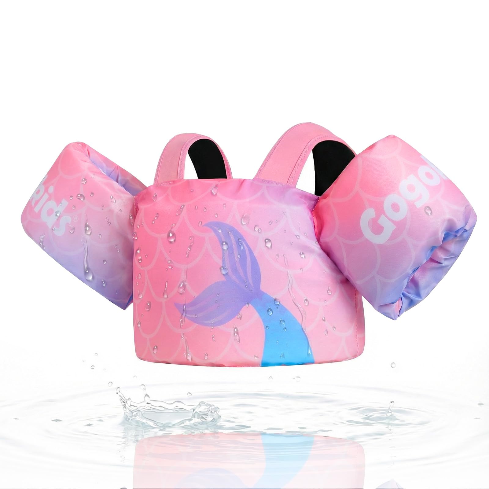 Gogokids Toddler Swimming Float Vest, Arm Bands Kids Swim Vest with Shoulder Harness Baby Floats Swimming Training Jacket for 1-6 Years / 11-30 kg Boys Girls Perfect for Pool, Learn to Swim and Beach