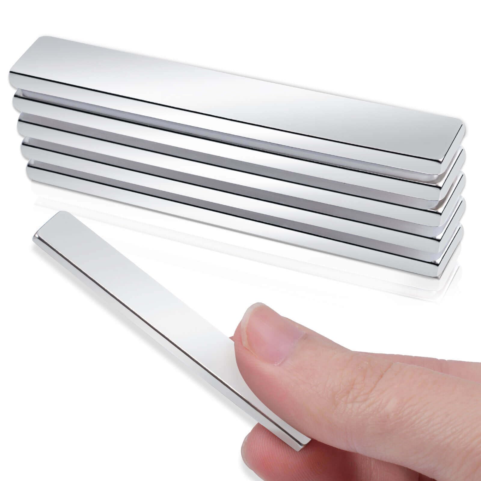 Strong Magnets, 60x10x3mm Super Strong Bar Magnets Neodymium Strips Magnets, Muti-Use Rera Earth Small Magnets for Fridge, Rectangle Tiny Magnets for Crafts, Whiteboard, DIY, Notice Board Magnets