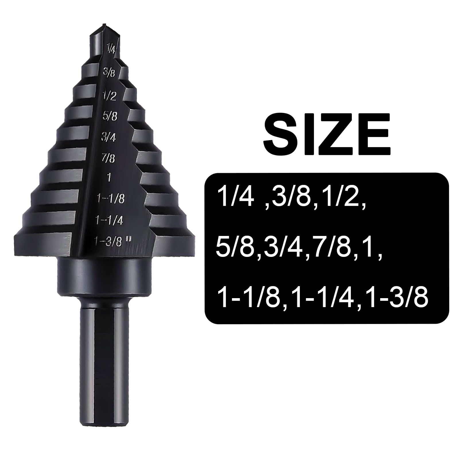 High Speed Steel 1/4 to 1-3/8 Inches Drill Bits for Sheet Metal Hole Drilling Cutting, HSS Multi Size Hole