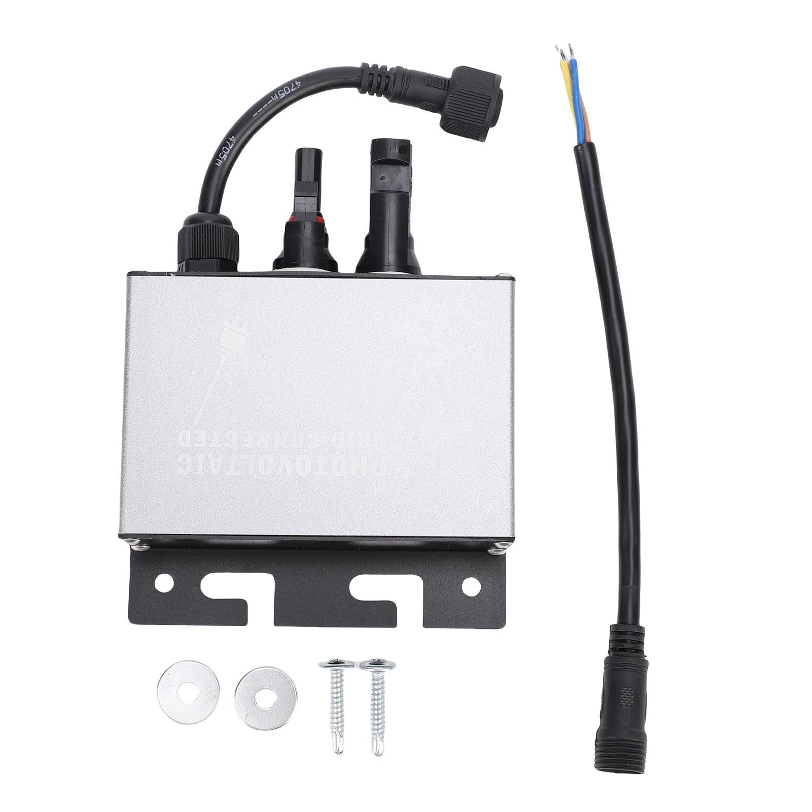 BuyWeek Inversor de Conexión a Red de 100 W, Entrada de Batería de 12V/24V CC a Microinversor de Salida de 180V-265V CA, Soporte a Prueba de Agua IP45 Conexión Rápida a Red