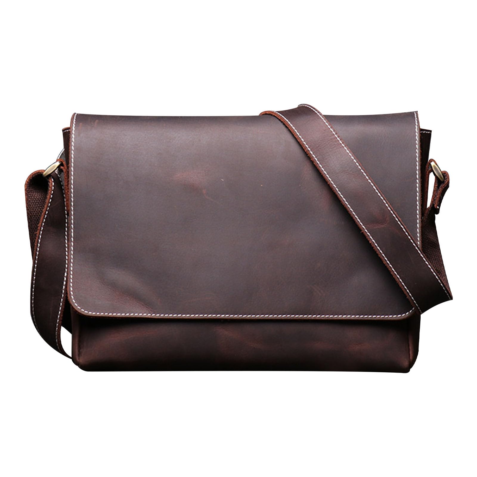 Leather Messenger Bag for Men Women 11 4 inch Full Grain Leather Briefcase Bag Vintage Crossbody Bag for