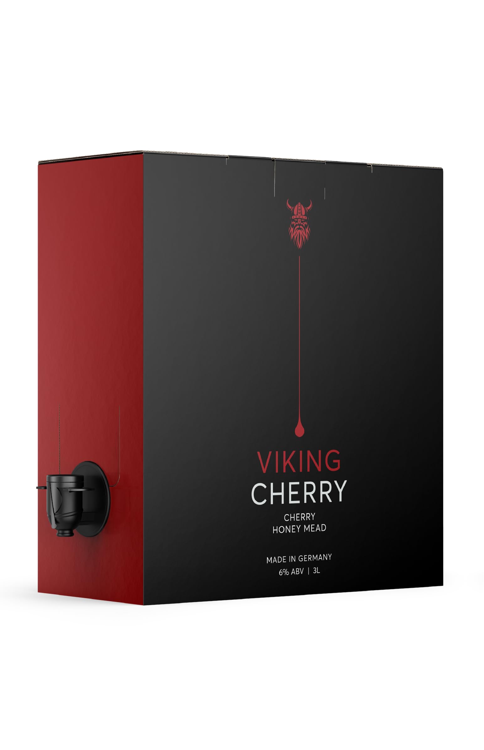 Premium Cherry Mead made with 25% Cherry Juice (Drink Hot or Cold) VIKING CHERRY Traditional Cherry Mead Wine - 3L Box, 6% ABV