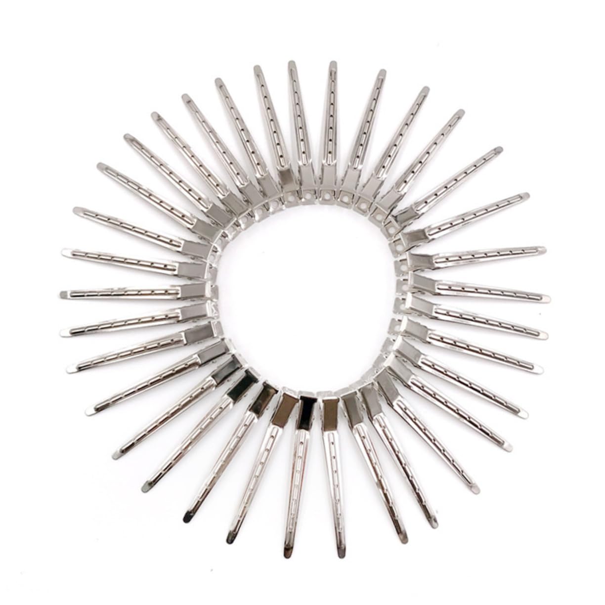 FRCOLOR 60 clips para fijación del cabello, acero inoxidable, pinzas de cocodrilo, pinzas para el pelo, de araña con estrás, de peluquería, de metal, clip de seguridad
