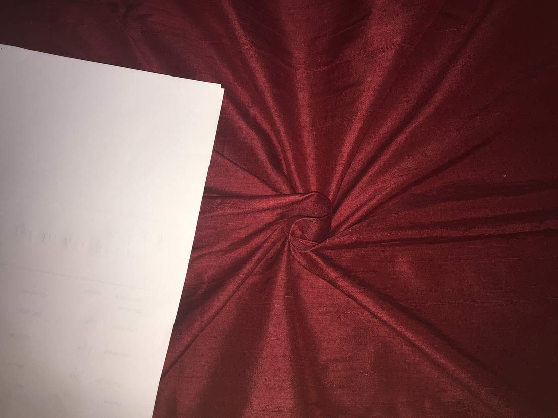 Tissu Dupioni Soie Rouge Burgundy au mètre 54 pouces pour couture et ameublement