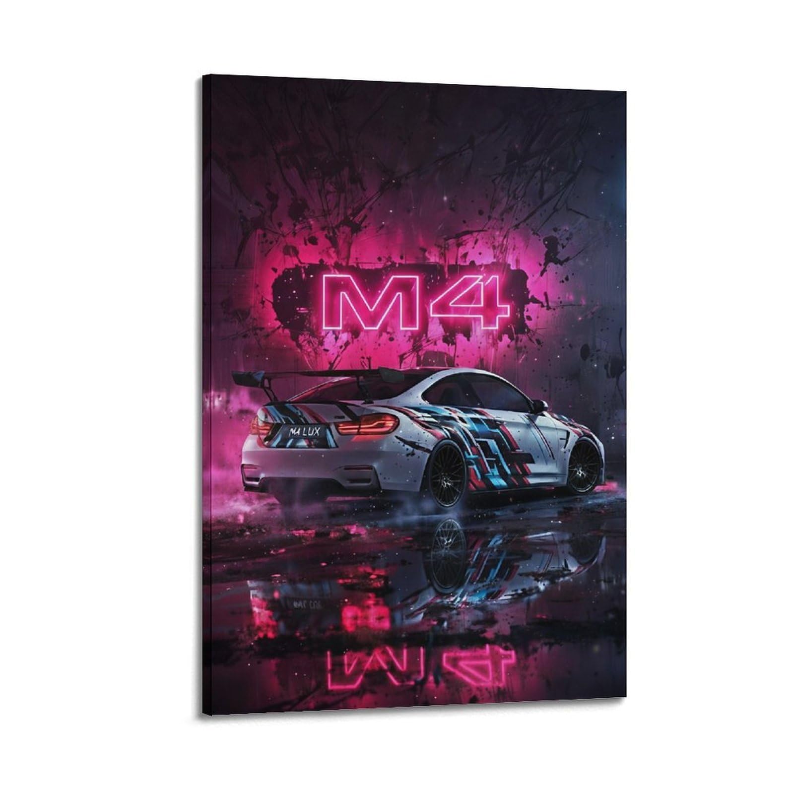 ESTE F82 M4 CS Sport-Rennwagen-Beleuchtungs- und Schatteneffekt-Poster, dekoratives Gemälde, Leinwand, moderne Kunst, Bild, 50 x 75 cm