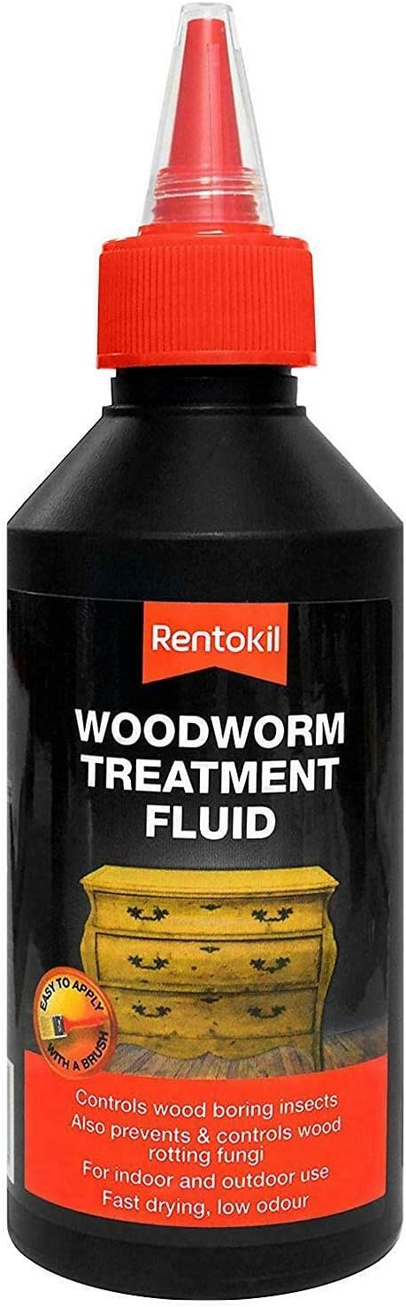 Rentokil PWT50 Woodworm Treatment Fluid, Black, 500 ml