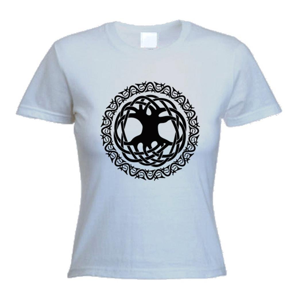 Tribal T-Shirts Women's Grey Celtic Tree Of Life T-Shirt (Small, )