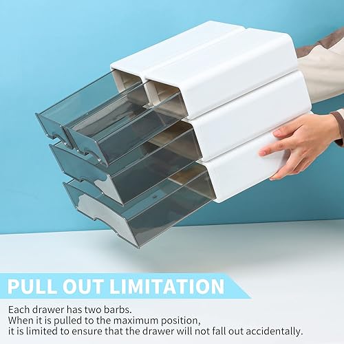 Miniatura 4 de OSteed Cajones de escritorio, organizador de escritorio de plástico, caja de almacenamiento apilable para oficina, escuela y colección del hogar (2