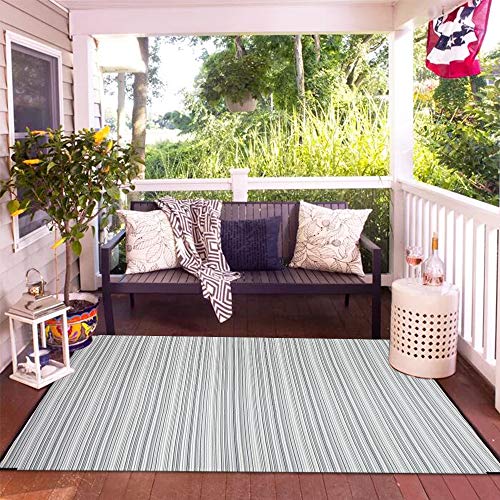 SMART DESIGN MAT SMM006 Reversible Outdoor/Indoor Plastic Rugs - Easy to Clean and Carry, Perfect for Picnics, Cookouts, Camping, and The Beach-(Grey,8x10 - Image 2