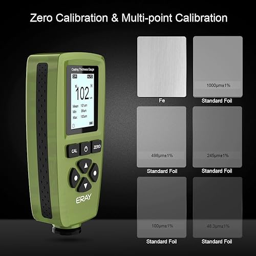 Miniatura 5 de ERAY Medidor de grosor de pintura medidor de grosor de revestimiento de automóvil usado medidor de grosor de pintura con pantalla LCD de