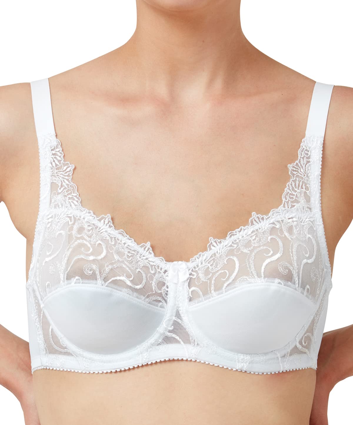 Marlon Womens Kimberley Underwired Lace Cup Everyday Bra, White, 36B