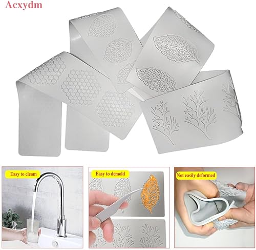 Miniatura 4 de Moldes de silicona para hojas, moldes de silicona para fondant de Acxydm para hornear, juego de moldes de chocolate con molde de hojas de silicona y