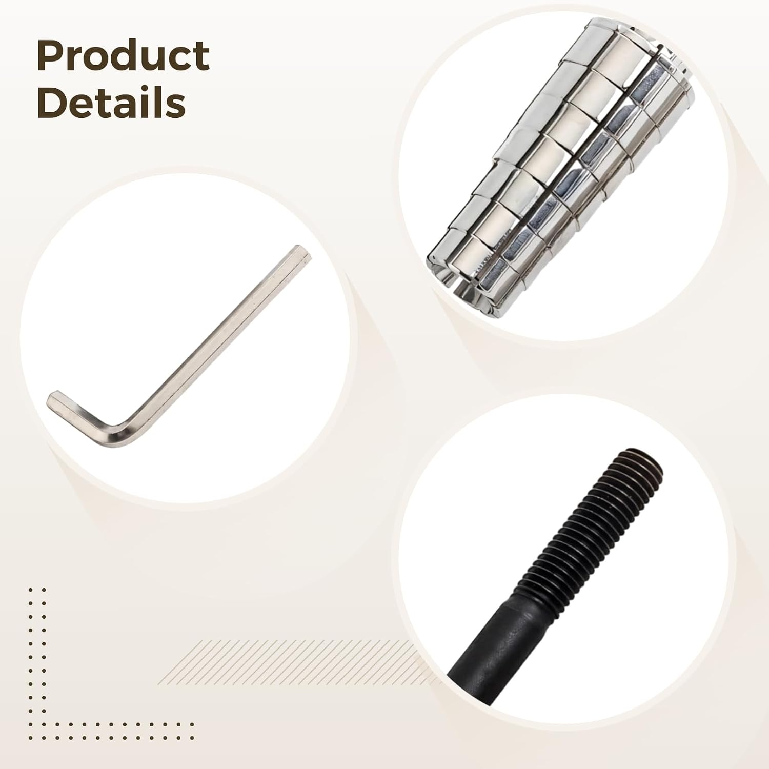 Jewelry Ring Sizer Mandrel Tool Set, Stainless Steel with 7 Sizes from 0.74 to 0.96 Inches, Includes Allen Key