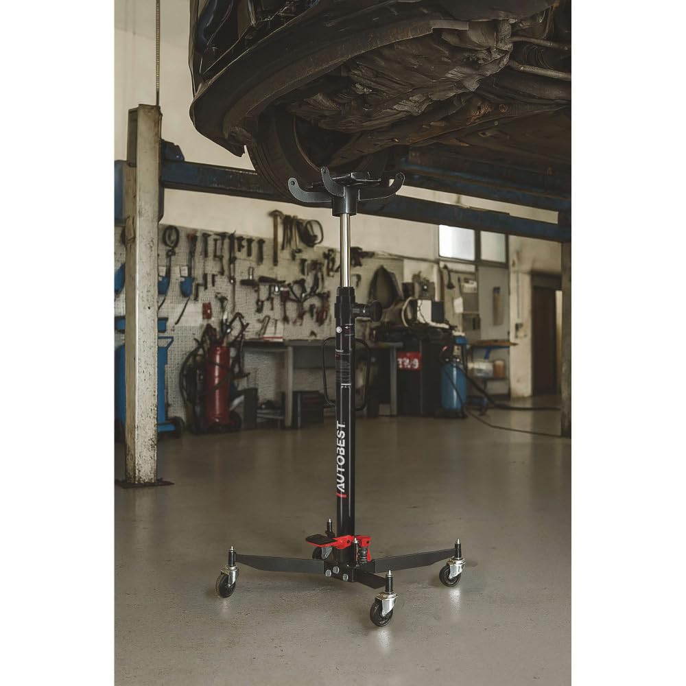 Autobest Vérin de Fosse tête réversible 600 kg - Roues pivotantes - Hauteur Maxi 2000 mm