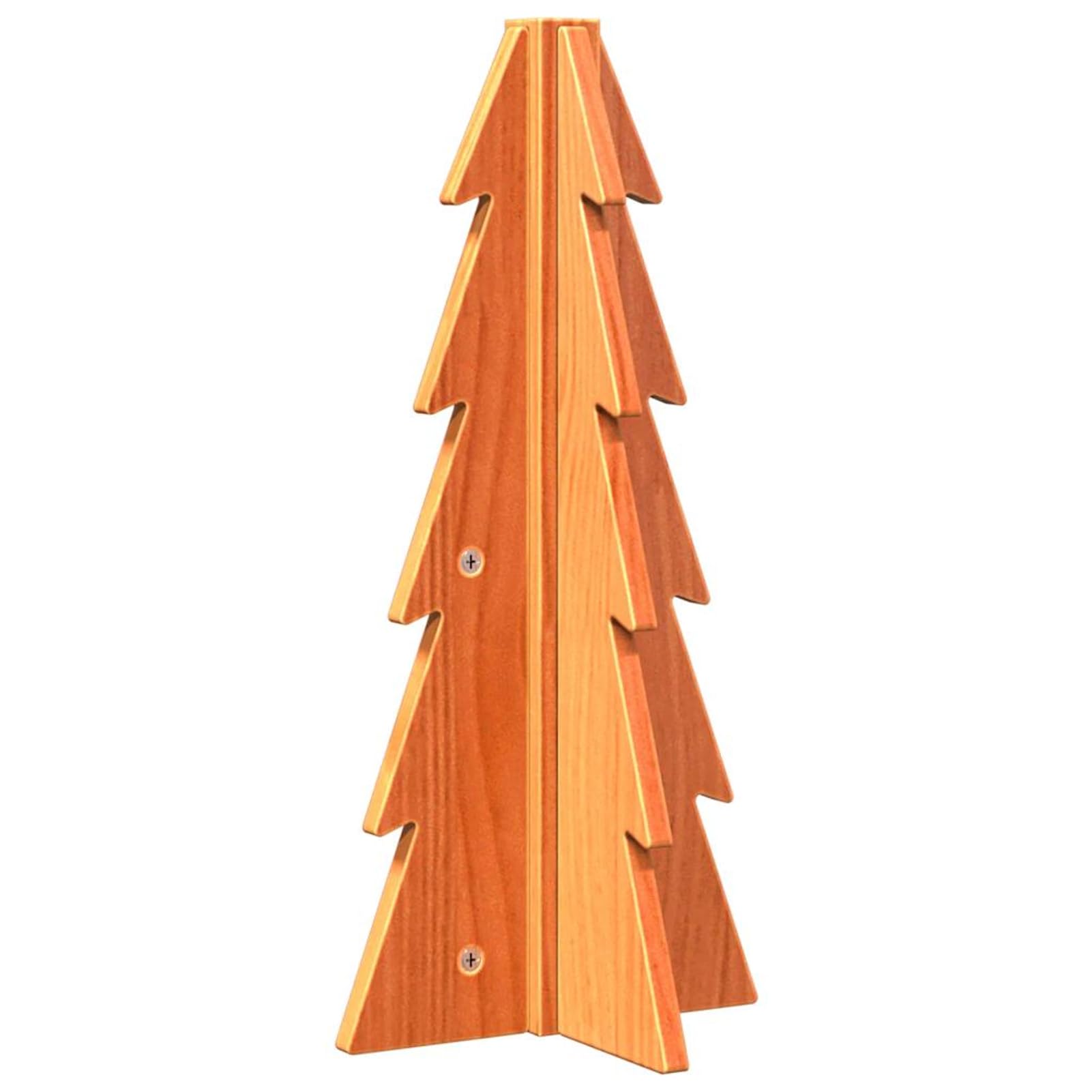 Homgoday Albero di Natale in Legno di Pino Massello 49cm, Design Rustico Fai Da Te, Base Stabile, per Interno
