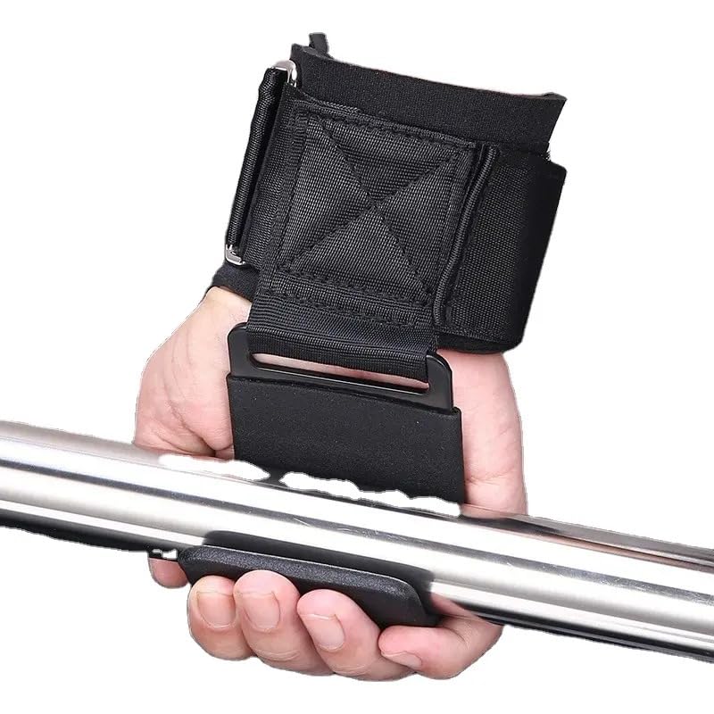 Fitcozi Adjustable Fitness Anti-Slip Gym Grips Straps with Wrist Support - Weight Lifting Hooks, Durable Neoprene & Steel, Unisex, Size 38x7cm, Black - Ideal for Fitness Exercise-picture-33
