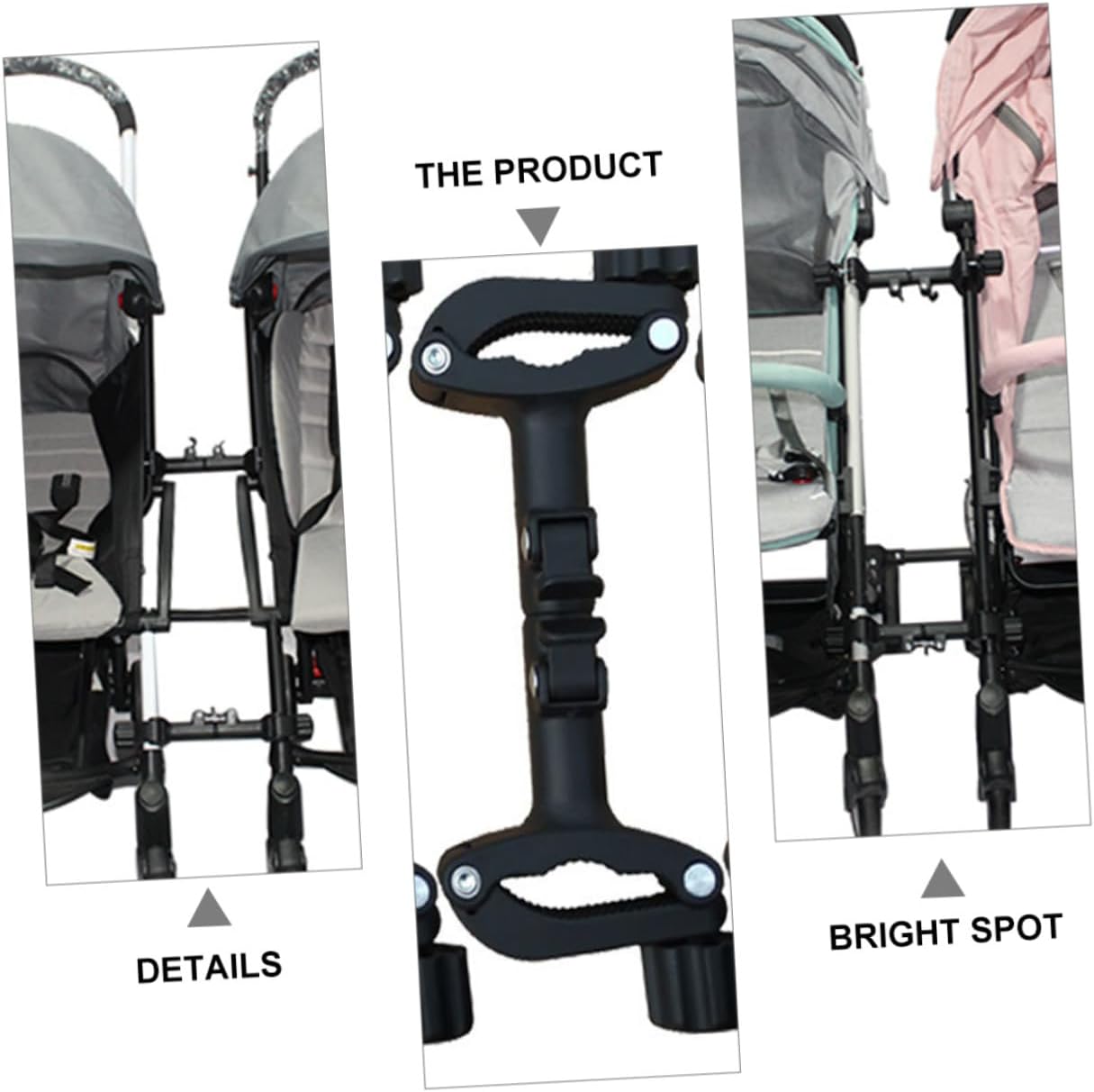 Toyvian Adjustable Twin Stroller Connector for Strollers Pushchair Linker for Outdoor Walking Compatible with Various Cart Styles Lightweight and Easy to Use