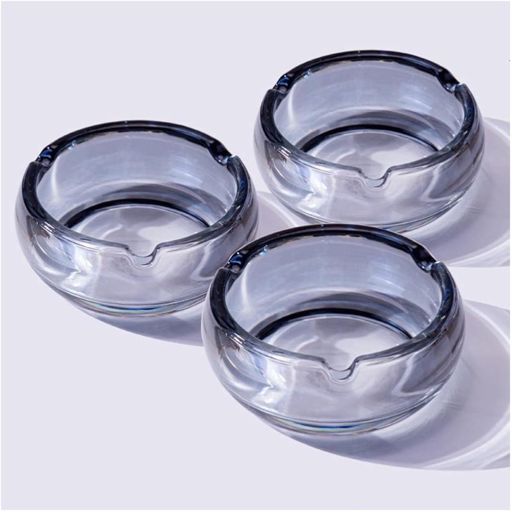 Posacenere In Vetro Con Sabbia Azzurra - Design Antivento Per Interni Ed Esterni