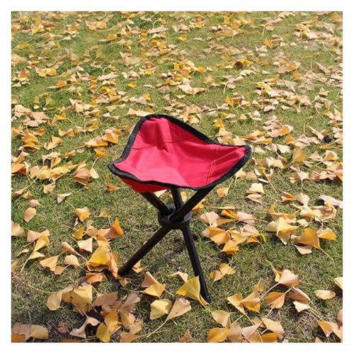Chaise pliante d'extérieur rouge et tabouret camping léger - 3