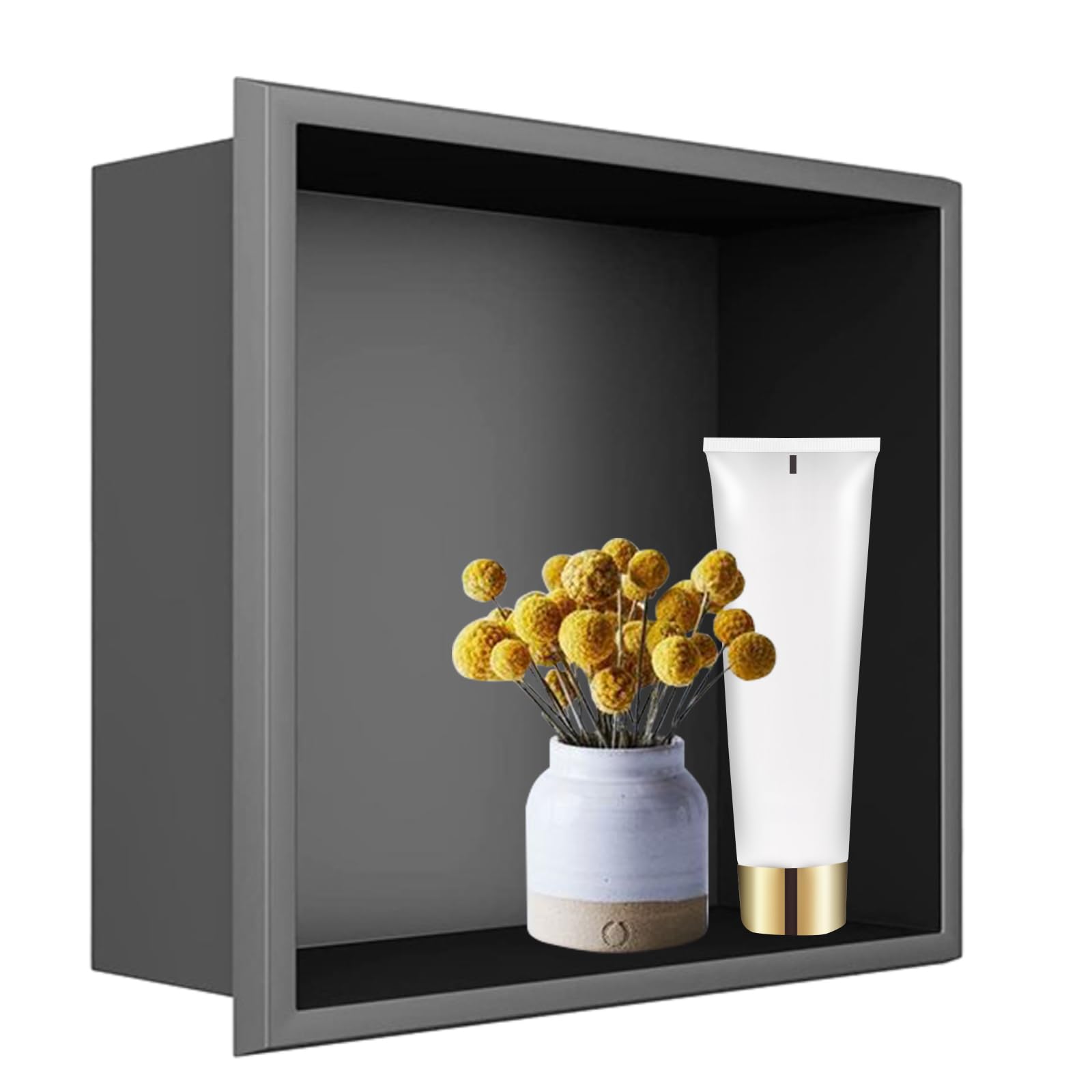 Rangement intégré pour salle de bain étagère douche inox brossé organiseur shampoing