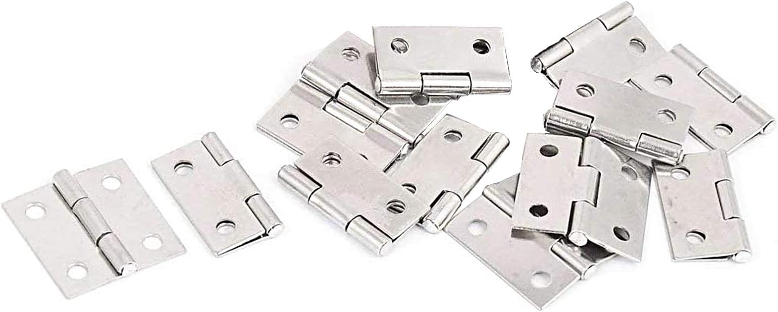 Autoly 1 1/2 Inch Cabinet Door Folding Hinges Stainless Steel Butt Hinge, 12 Pack