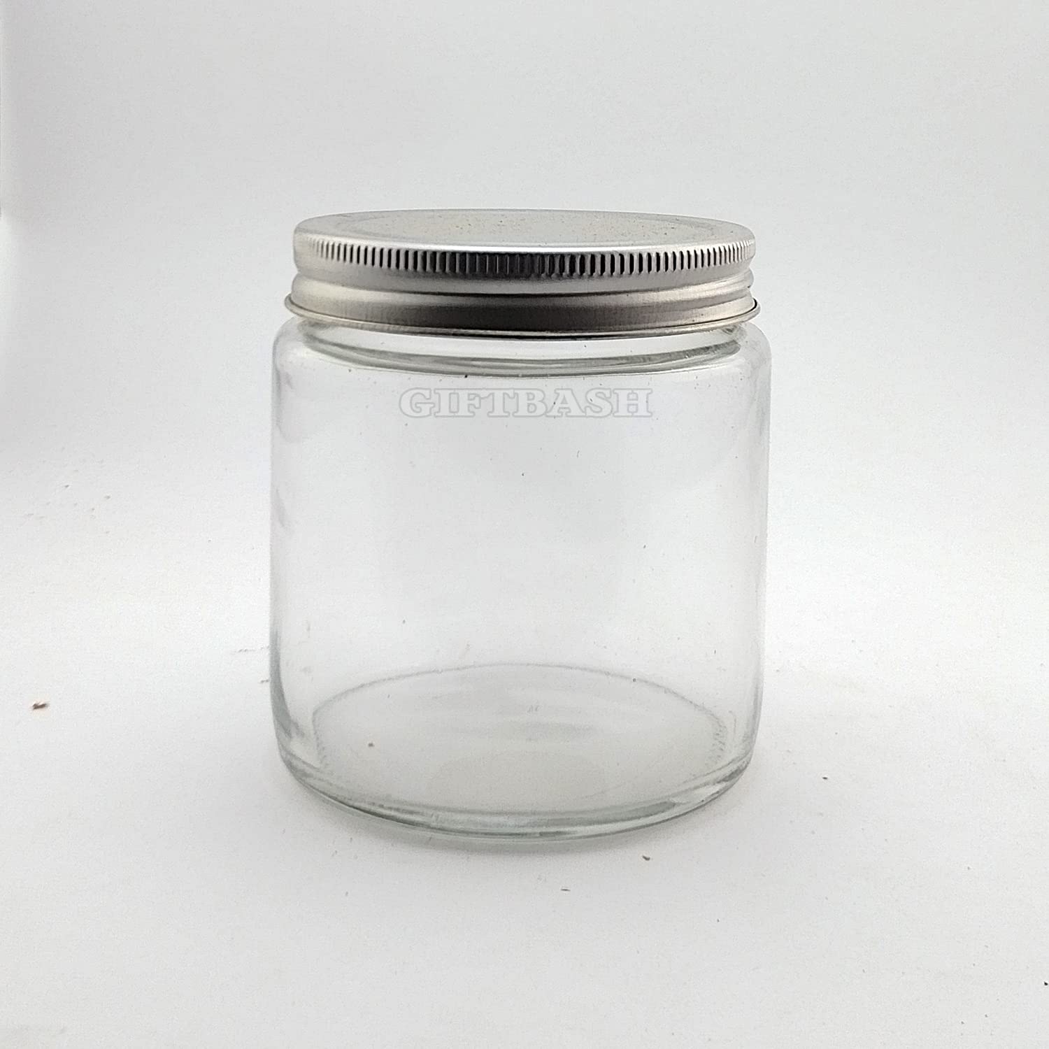 GIFTBASH Round Storage Glass Jar, Set of 18, 250 ml Each, Transparent | BPA Free | Storage Jar | Kitchen Organizer | Air Tight | Modular | Multipurpose Jar