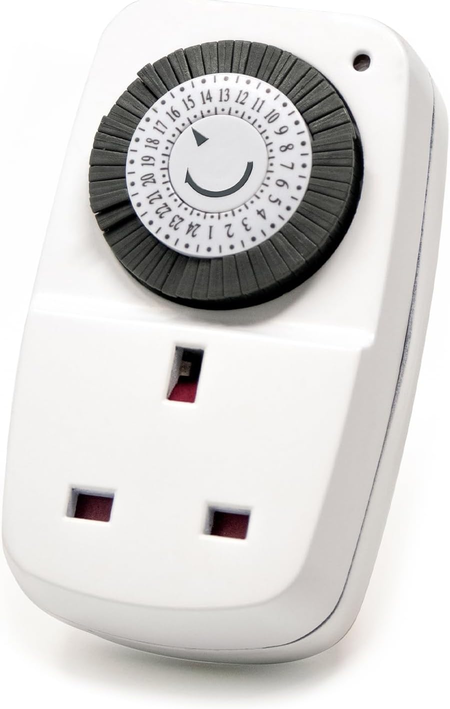Defender Mini 24 Hour Programmable Segment Timer Switch - Energy Saving Indoor UK Plug - Timer Socket for Lights, Lamps and Home Appliances