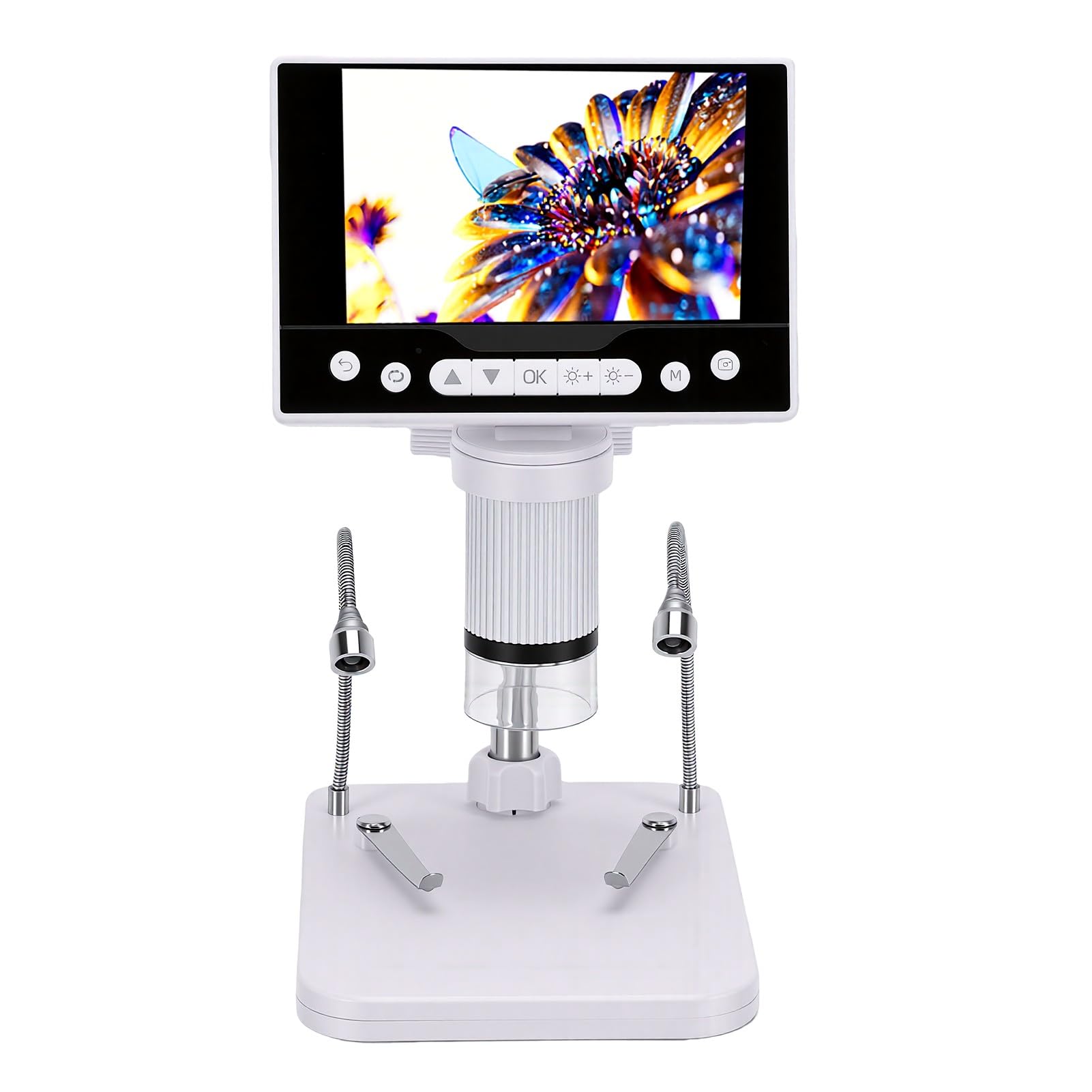 Digitales Mikroskop, 1000-faches Münzmikroskop mit 5-Zoll-1080P-LCD-Bildschirm, 8 Einstellbaren LED-Leuchten, Wiederaufladbare USB-C-Mikroskopkamera für Münzsammlung,
