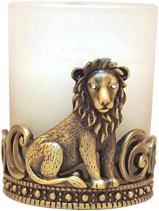All For Giving Lion Votive Candle, Brass