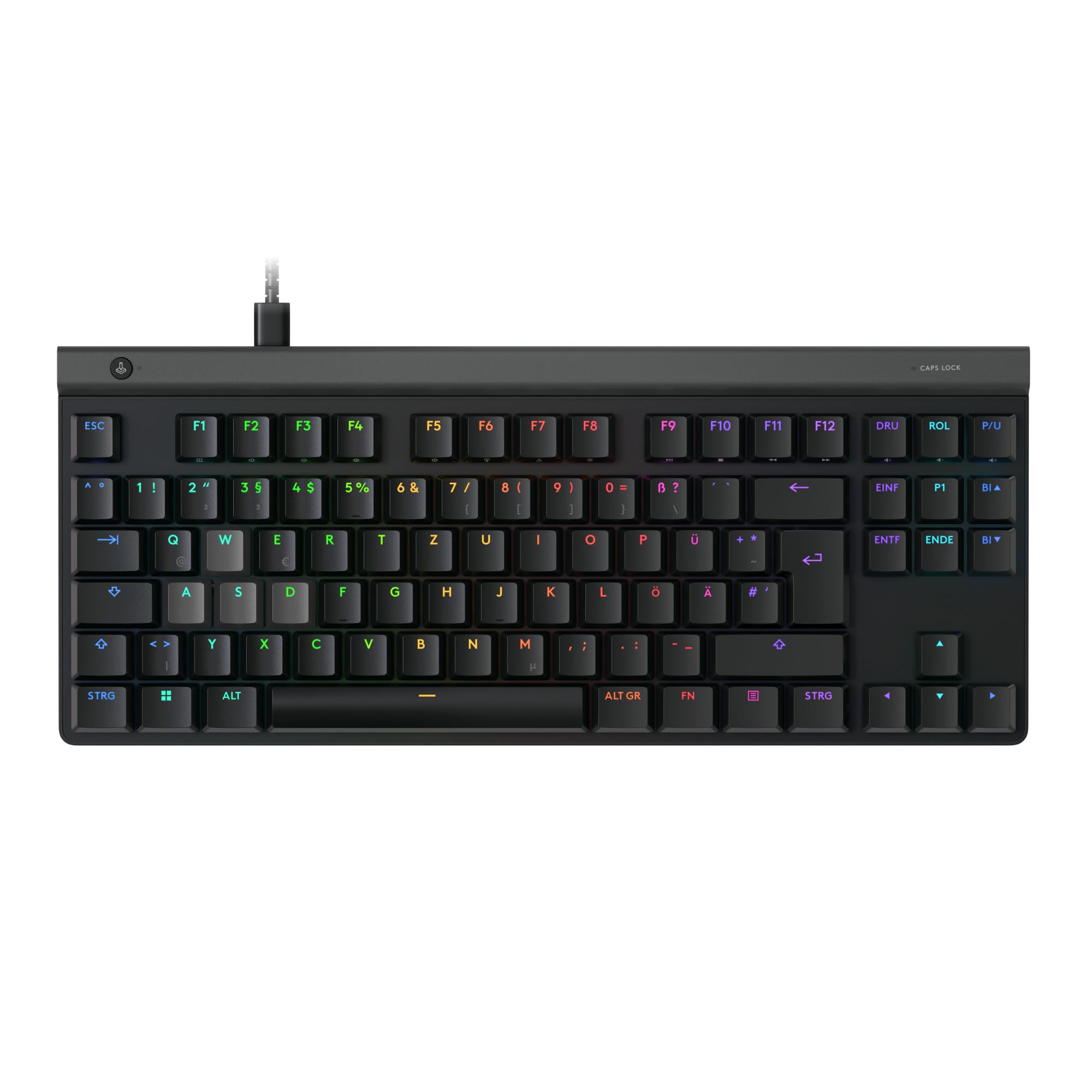 Logitech G G515 Rapid TKL kabelgebundene Gaming-Tastatur, vollständig anpassbare PC-Gaming mit analogen flachen Schaltern, Trigger, Ultra-Slim, für USB-A-Anschluss, DEU QWERTZ - Schwarz