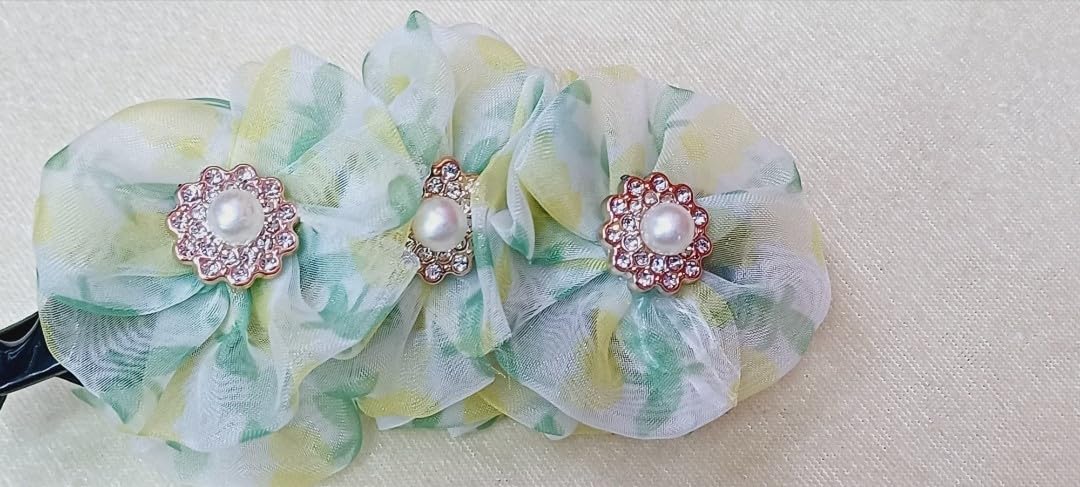See full amazon price history chart for Net shiny light yellow and green color floral net design with pearl plastic black banana clip for girls and womens 1pc-004 Net shiny light yellow and green color floral net design with pearl plastic black banana clip for girls and womens 1pc-004 (B0CWV9BR71) Amazon Price History, Amazon Price Tracker