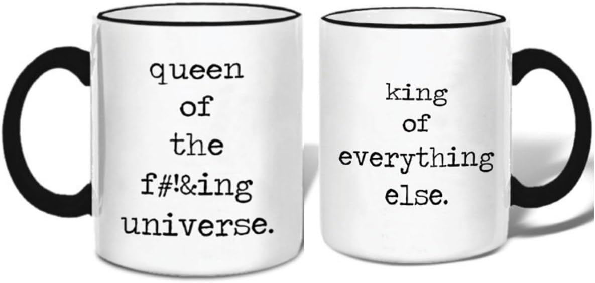 King and Queen Ceramic Coffee Tea Mug 11-oz (Set of 2)