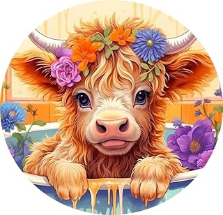 Cow Stamped Cross Stitch Kits for Adults Beginner,Flower Counted Cross Stitch Kits Printed Stitching Cute Patterns Dimensions Needlepoint Art Crafts Embroidery Kits for Adults Beginners (no Frame) - Buy now