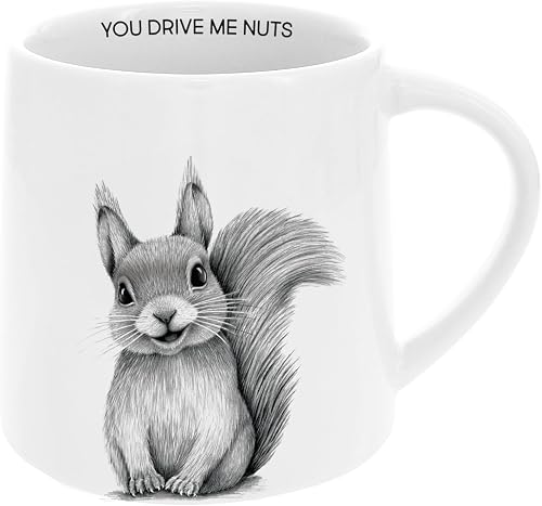 Pavilion Gift Company - Drive Me Nuts - 17 oz Mug Coffee Tea Squirrel Wildlife Drinkware Kitchenware