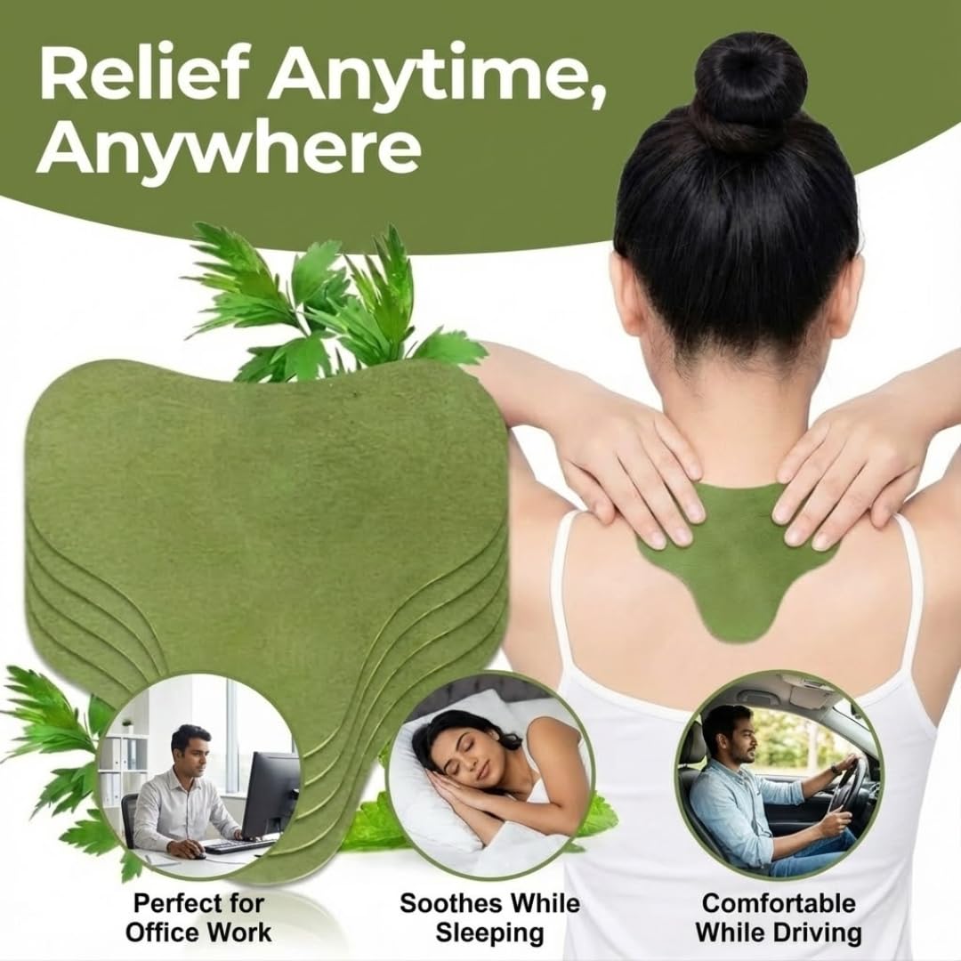 Herbal Neck Pain Relief Patches | Natural Anti-Inflammatory Therapy for Cervical Spine, Muscle Stiffness & Joint Pain | Long-Lasting Heat | Pack of 10 — Amazon image 6