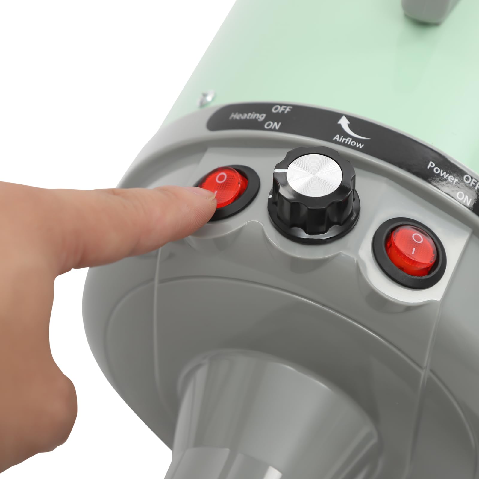 Sèche-cheveux pour chien avec 4 buses – 2200 W – Souffleur professionnel pour chiens et chats (vert)